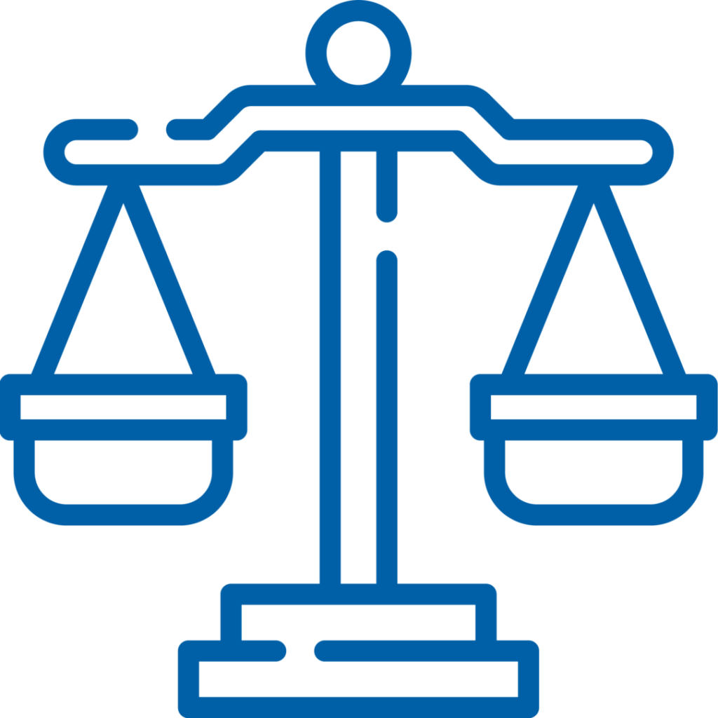 Pictogramme balance bleu foncé