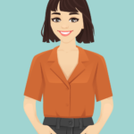 Dessin d'une agente du GRADeS portant une chemise orange et un pantalon noire