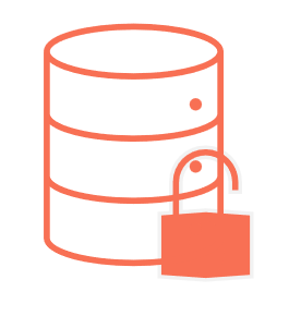 Pictogramme Open Data de couleur orange