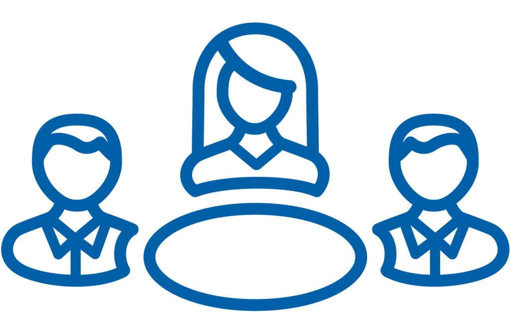 pictogramme coordination bleu foncé