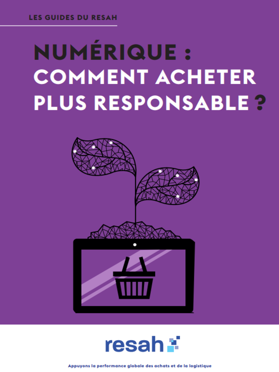 Page de présentation violette du guide - Numérique : comment acheter plus responsable ?