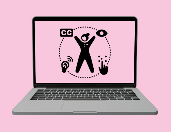 écran avec les signes de l'accessibilité