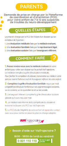 Feuillet Parent Enseignant référent parcours TND
