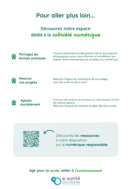 Flyer de communication présentant une offre d'accompagnement sur le numérique responsable