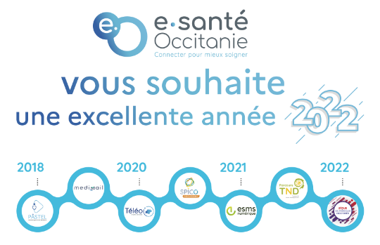 Carte de vœux Groupement e-santé Occitanie 2022
